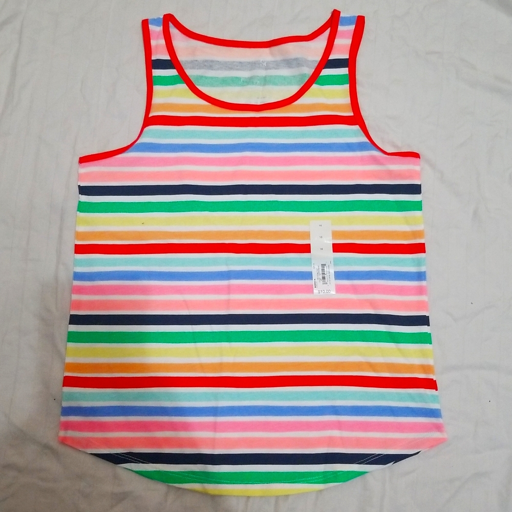 Colorful Striped Tank Top Size 10